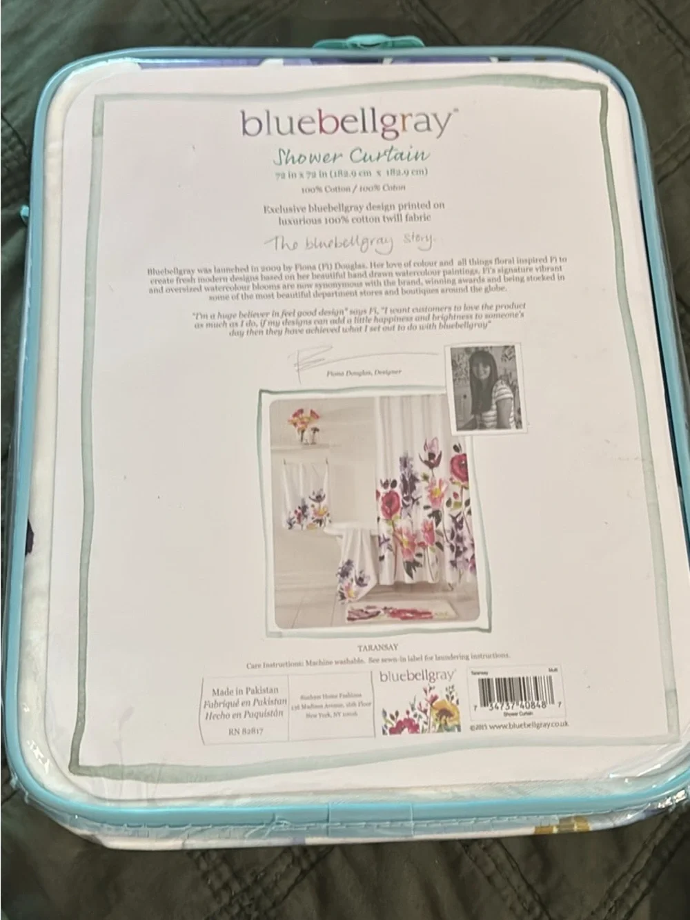 bluebellgray Taransay Shower Curtain Watercolor Flowers Cotton Designer